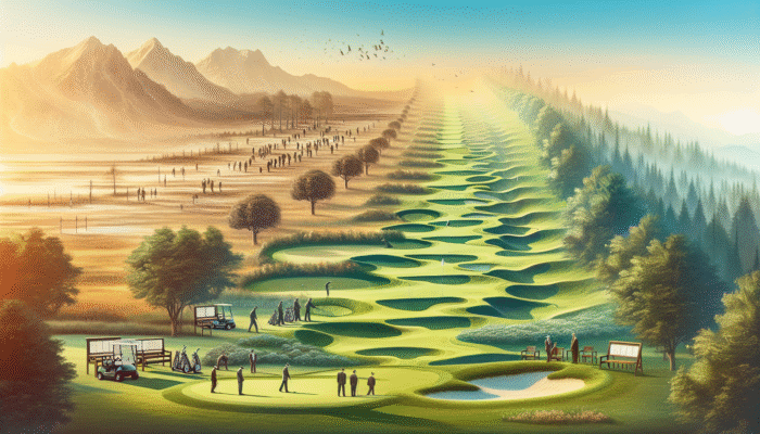 George Golf Club course, evolved from 19th-century design to modern layout by Peter Matkovich in 1994, with enhanced hazards and scenic terrain.