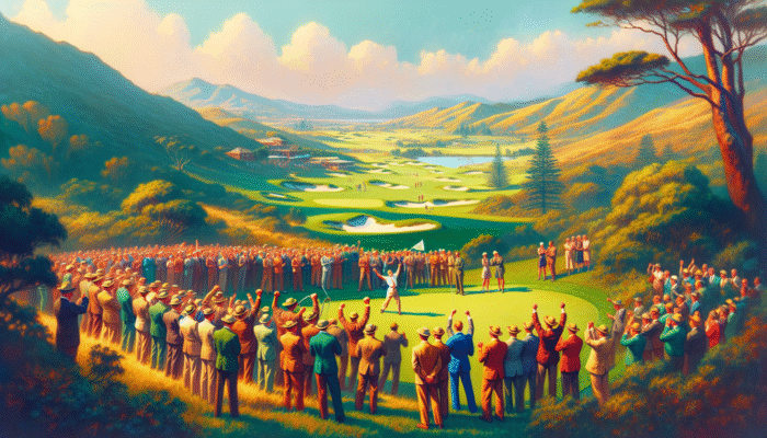 Founding members celebrating at Schoeman Park Golf Club, South Africa, amidst lush landscapes.