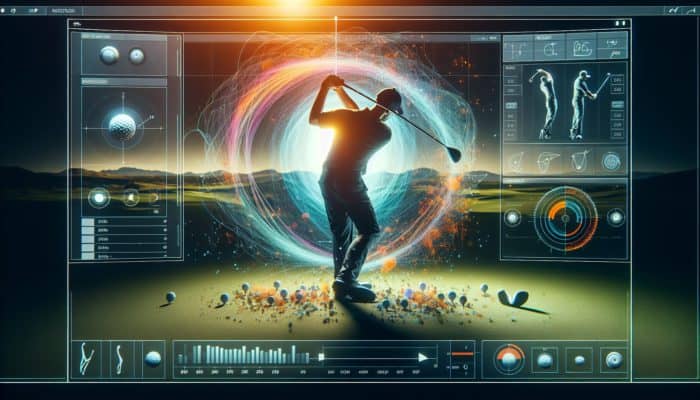 How to Use Golf Video Analysis Tools: Golf swing analysis software interface with slow-motion playback, drawing tools, and side-by-side comparison feature.
