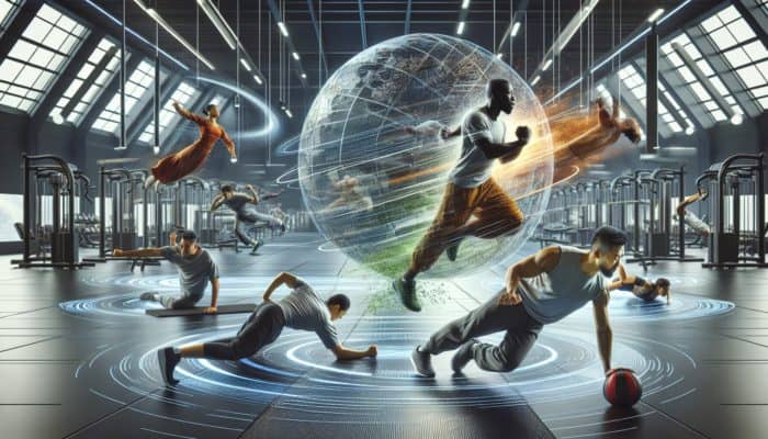 Person doing planks, Russian twists, and medicine ball slams in a modern gym, enhancing stability and power.