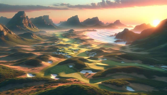 How to Master Golf Distance Control: South African golf course showcasing rugged coastal links and lush Highveld fairways amidst stunning landscapes.