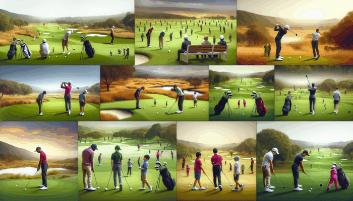 How to Choose Golf Lessons: Golfers of all levels in South Africa engaging in diverse golf lessons on scenic courses.