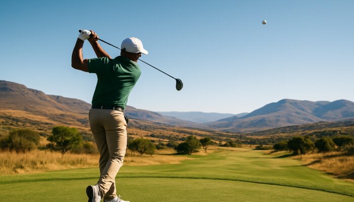 South African golfer adjusts swing on high-altitude Johannesburg course as ball soars in highveld air